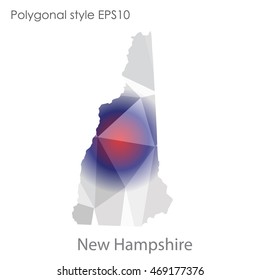 New Hampshire state map in geometric polygonal style.Abstract gems triangle,modern design background. Vector illustration EPS10