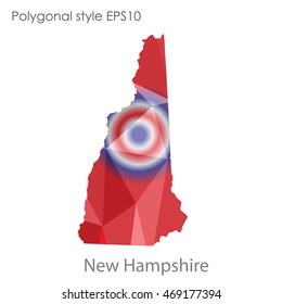 New Hampshire state map in geometric polygonal style.Abstract gems triangle,modern design background. Vector illustration EPS10