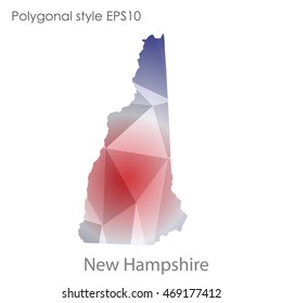 New Hampshire state map in geometric polygonal style.Abstract gems triangle,modern design background. Vector illustration EPS10