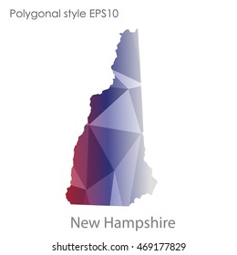 New Hampshire state map in geometric polygonal style.Abstract gems triangle,modern design background. Vector illustration EPS10