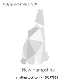 New Hampshire state map in geometric polygonal style.Abstract gems triangle,modern design background. Vector illustration EPS10