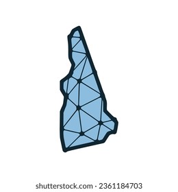 New Hampshire state map polygonal illustration made of lines and dots, isolated on white background. US state low poly design