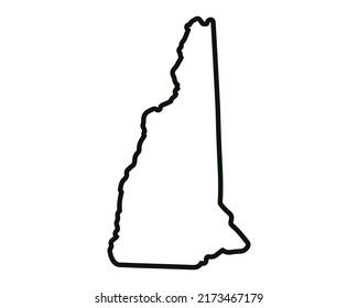 Mapa del estado de New Hampshire. Mapa estatal de EE. Símbolo del contorno de Nuevo Hampshire. Ilustración del vector