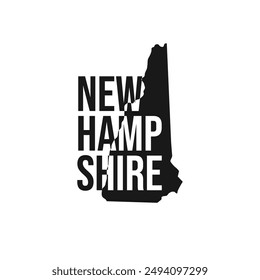 new hampshire state symbol, map icon with vector silhouette of new hampshire