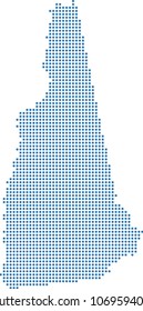 New Hampshire state of USA map dots vector outline illustration in blue background. Dotted map of New Hampshire state of United States of America. Creative pixel art map with highly detailed border 