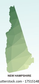 New Hampshire States Map, Polygonal Geometric,Green Low Poly Styles, Vector Illustration eps 10, Modern Design, High Detailed