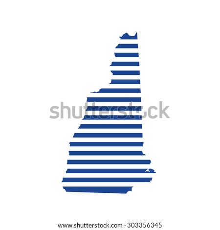New Hampshire stripes map logo