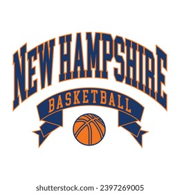  New Hampshire typography design vector, usa state shirt design vector. Jersey design vector, T-shirt design for usa 