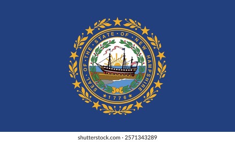 New Hampshire US State Flag Vector Illustration