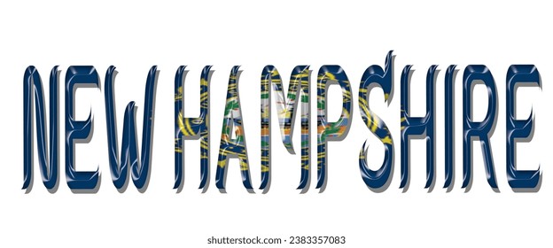 NEW HAMPSHIRE USA flag text font, 3D NEW HAMPSHIRE flag colorful background, NEW HAMPSHIRE flag vector illustration