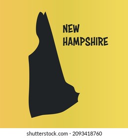 New Hampshire Vector Map. Editable high quality illustration of the American state of New Hampshire state border map svg