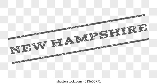 New Hampshire watermark stamp. Text tag between parallel lines with grunge design style. Rubber seal stamp with unclean texture. Vector grey color ink imprint on a chess transparent background.