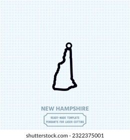 New Hampshire in your heart, Indiana on your pendant. Our laser-cut metal template captures the essence of New Hampshire's beauty. 