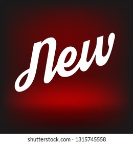 'New' hand lettering banner.Handmade calligraphy.sticker,label.