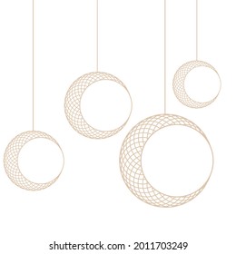 New hanging moon vector design for Background and Ramadan mubarak.