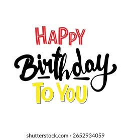 Novo estilo de texto feliz aniversário, novas fontes de efeito de texto HBD, vetor de texto de desejo de aniversário, design simples e moderno