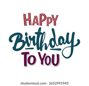 Novo estilo de texto feliz aniversário, Novas fontes de efeito de texto HBD, Vetor de texto de desejo de aniversário, Design simples