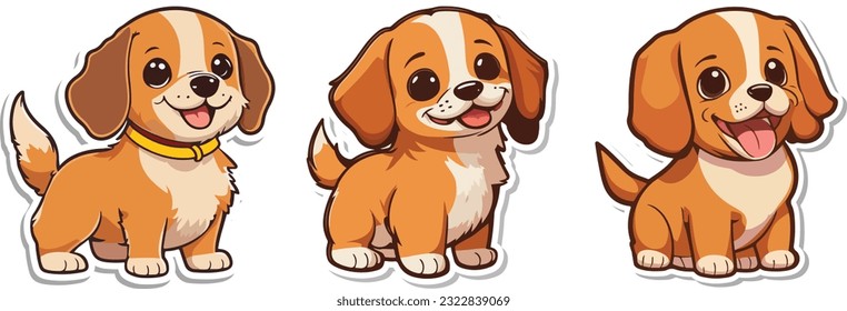 New happy dog ​​smile stickers