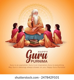 new Happy guru Purnima guru and shishya teaching . god abstract Vector Illustration design.