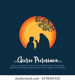 new Happy guru Purnima guru and shishya teaching . god abstract Vector Illustration design.