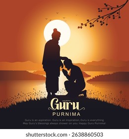 new Happy guru Purnima guru and shishya blessing. god abstract Vector Illustration design.