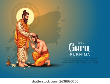 new Happy guru Purnima guru and shishya blessing. god abstract Vector Illustration design.