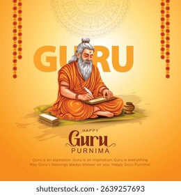 new Happy guru Purnima guru writing letter. god abstract Vector Illustration design.
