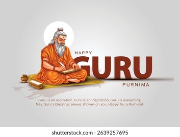 new Happy guru Purnima guru writing letter. god abstract Vector Illustration design.