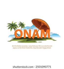 new happy Onam celebration greetings. abstract vector illustration