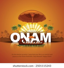 new happy Onam celebration greetings. abstract vector illustration