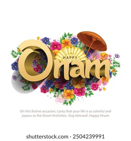 new happy Onam celebration greetings. abstract vector illustration