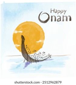 new happy Onam celebration greetings. abstract vector illustration