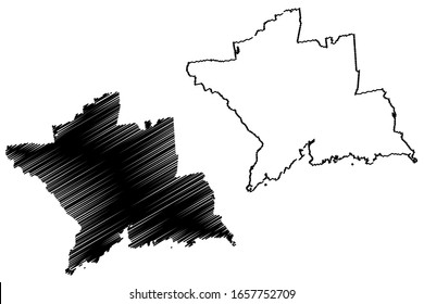 New Haven County, Connecticut (U.S. county, United States of America,USA, U.S., US) map vector illustration, scribble sketch New Haven map