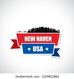 New Haven skyline - Connecticut - United States of America, USA - vector illustration