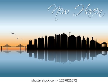 New Haven skyline - Connecticut - United States of America, USA - vector illustration