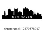 New Haven skyline silhouette. Black New Haven city design isolated on white background. 
