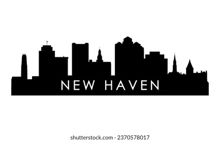 New Haven skyline silhouette. Black New Haven city design isolated on white background. 