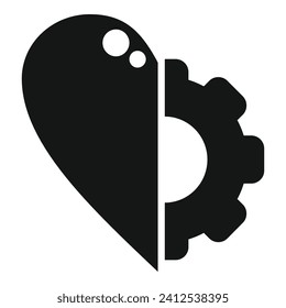New heart gear printing icon simple vector. Science organ. Medical bioprinting