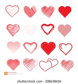 New heart hand draw vector design