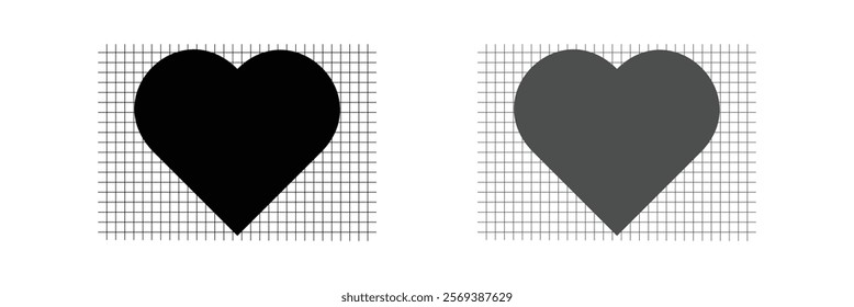 New heart icons, concept of love, linear icons thin grey line. Vector illustration.