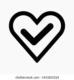 New Heart tick icon vector illustration.