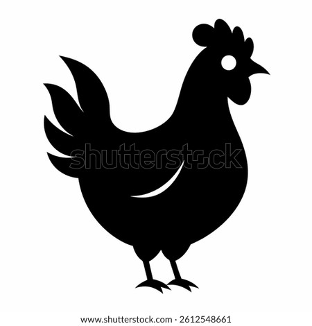 new hen chicken silhouette vector icon on white background