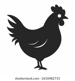 new hen silhouette vector icon on white background