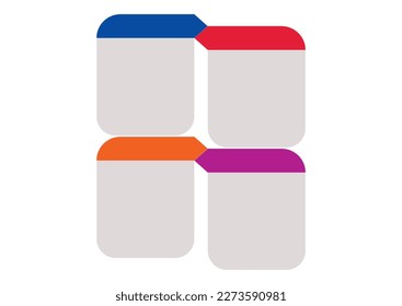 El nuevo diseño hexagonal conecta 4 etapas en el negocio, la comercialización y la planificación. diseño infográfico.