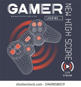 new high score gamer t-shirt print