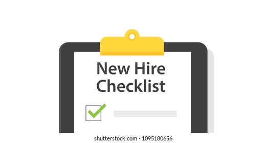 New Hire Checklist. Discount Clipart Isolated On White Background