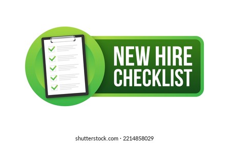 New Hire Checklist. Hiring Process Icon. Vector Stock Illustration.