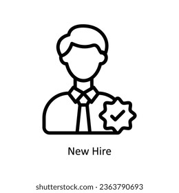 New Hire vector  outline Icon Design illustration. Human Resources Symbol on White background EPS 10 File 