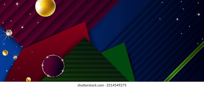 New Holiday Christmas gold design green red blue background abstract shiny color golden
