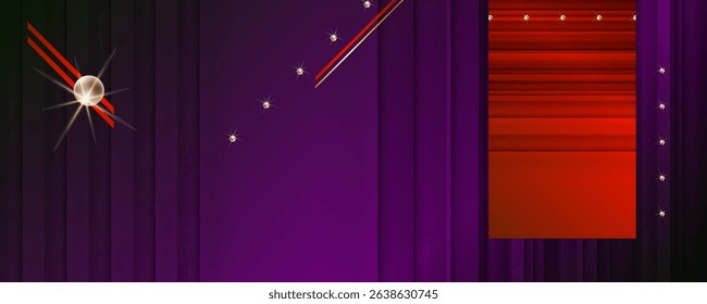 New Holiday Christmas gold design purple plum magenta background abstract shiny color with golden elements and glitter